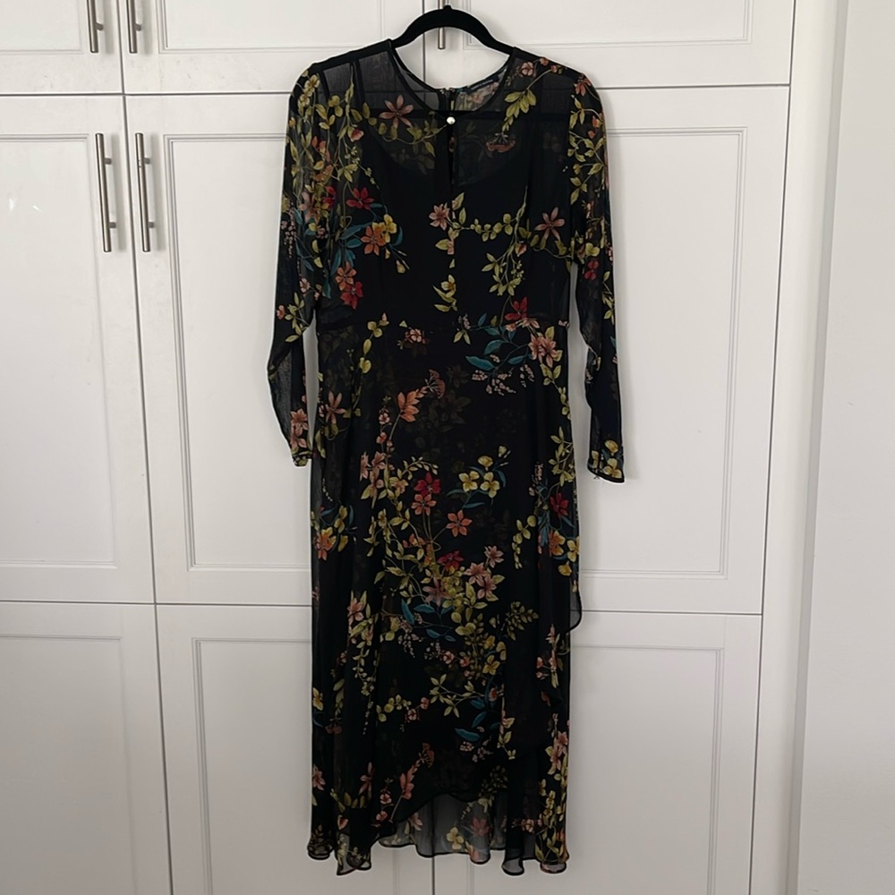 Timmy Hilfiger midi dress, 12, flowy and feminine, worn once to a wedding.